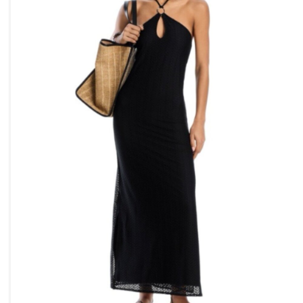 Palmacea Women's Bell Halter Dress Black Size M 6646
